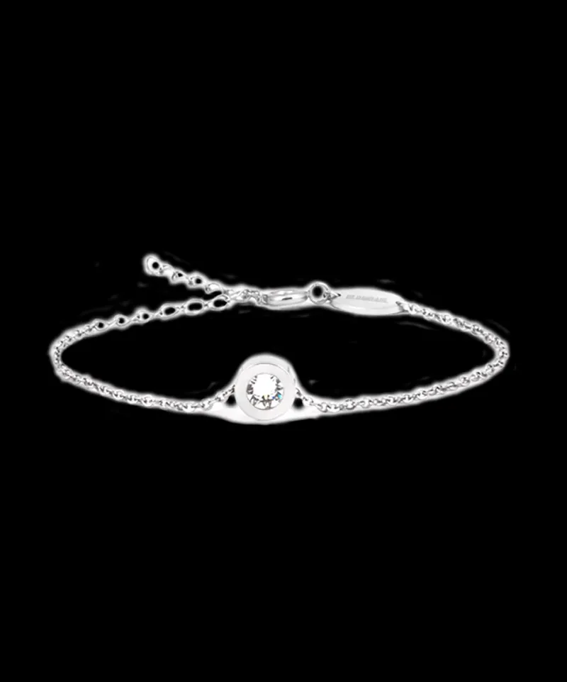 S Grand Bezel 8 mm, Crystal (silver)>Blomdahl Armband New