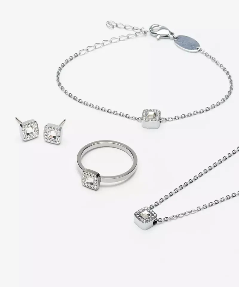 Silver Brilliance Cushion 8 mm, Crystal>Blomdahl Armband Online