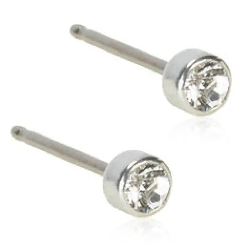 Örhängen Bezel Crystal 3 mm 15‑1402‑01>Blomdahl New