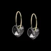 Örhängen GT Ear Ring 14 mm, Heart 10 mm, Black diamond 15-1355-12>Blomdahl Discount