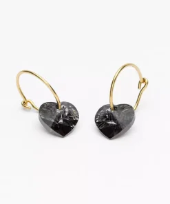 Örhängen GT Ear Ring 14 mm, Heart 10 mm, Black diamond 15-1355-12><noscript><img width=