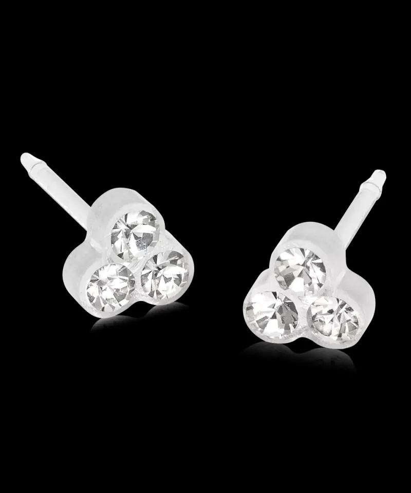 MP Clover 6 mm, Crystal>Blomdahl Örhängen Hot
