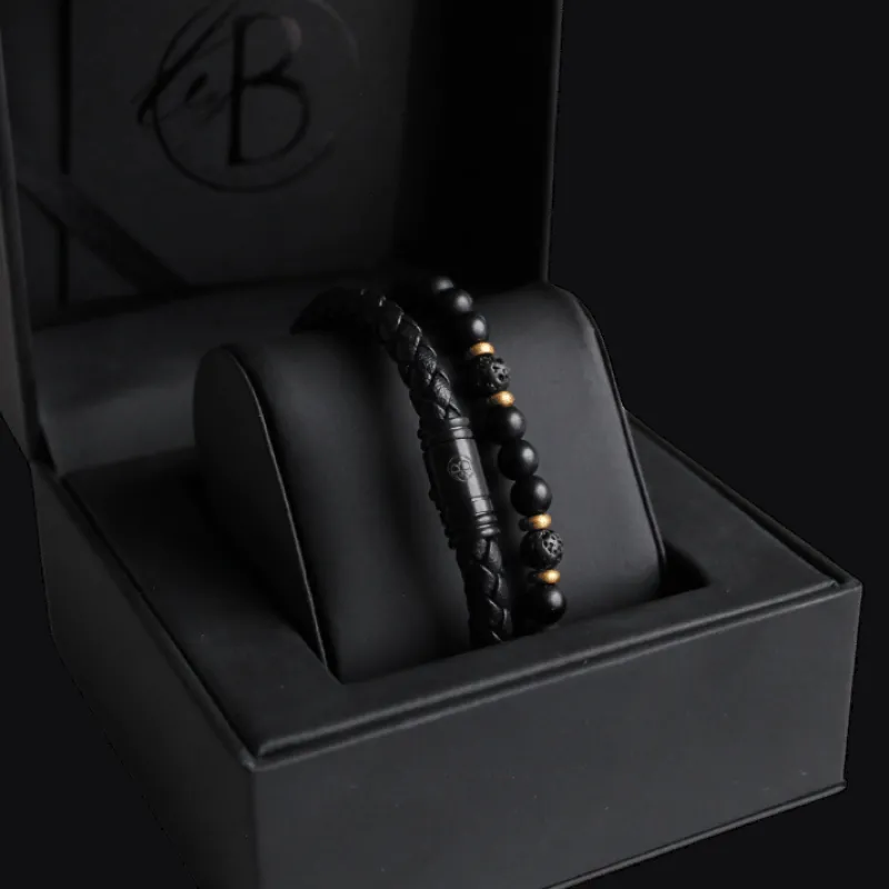 By Billgren sset, beads/läder, svart/guld – 8125-8161>Armband Online