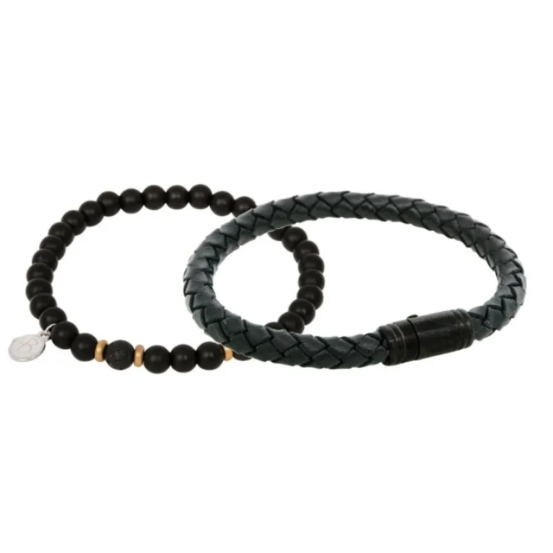 By Billgren sset, beads/läder, svart/guld – 8125-8161>Armband Online