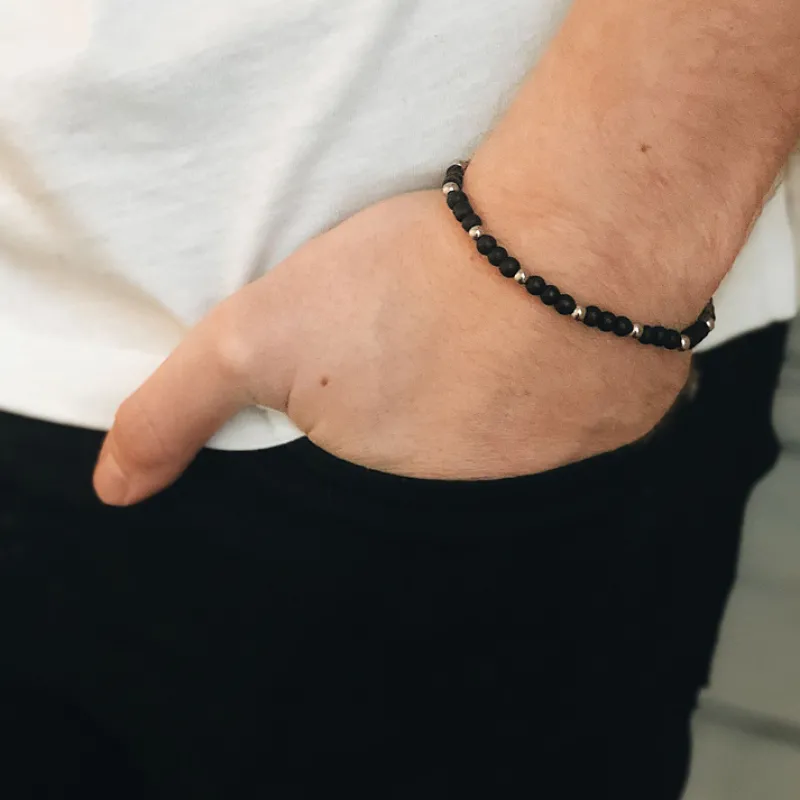 By Billgren Beads, mattsvart/stål – 8945>Armband Sale