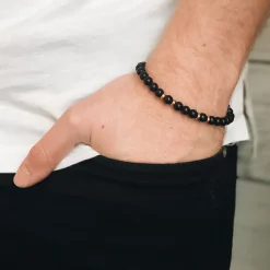By Billgren Beads, Onyx + lavasten, svart/guld – 8161>Armband Best