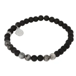By Billgren Beads, Jaspis + Onyx, grå/svart – 8137>Armband Best