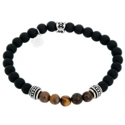 By Billgren Beads, svart/brunt, Tigeröga, Onyx – 8954>Armband Best