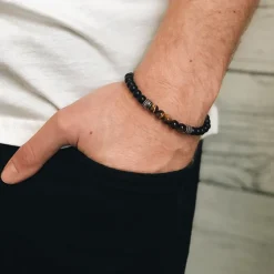 By Billgren Beads, svart/brunt, Tigeröga, Onyx – 8954>Armband Best