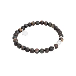 By Billgren Beads, tigeröga + stål, svart – 8214>Armband Online