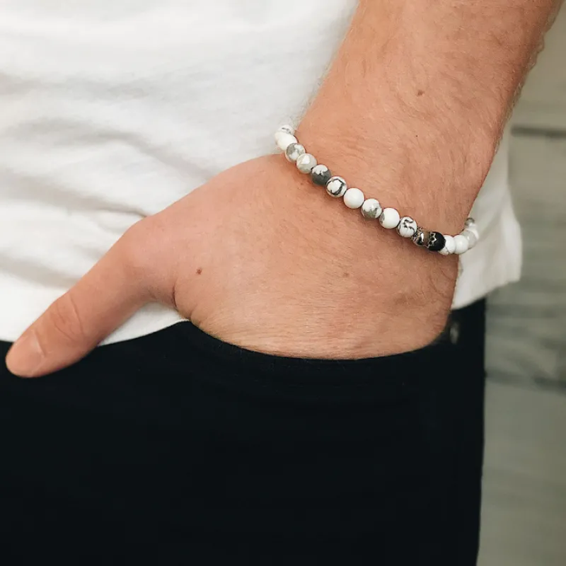 By Billgren Beads, Howlite, vit/svart – 8948>Armband Hot