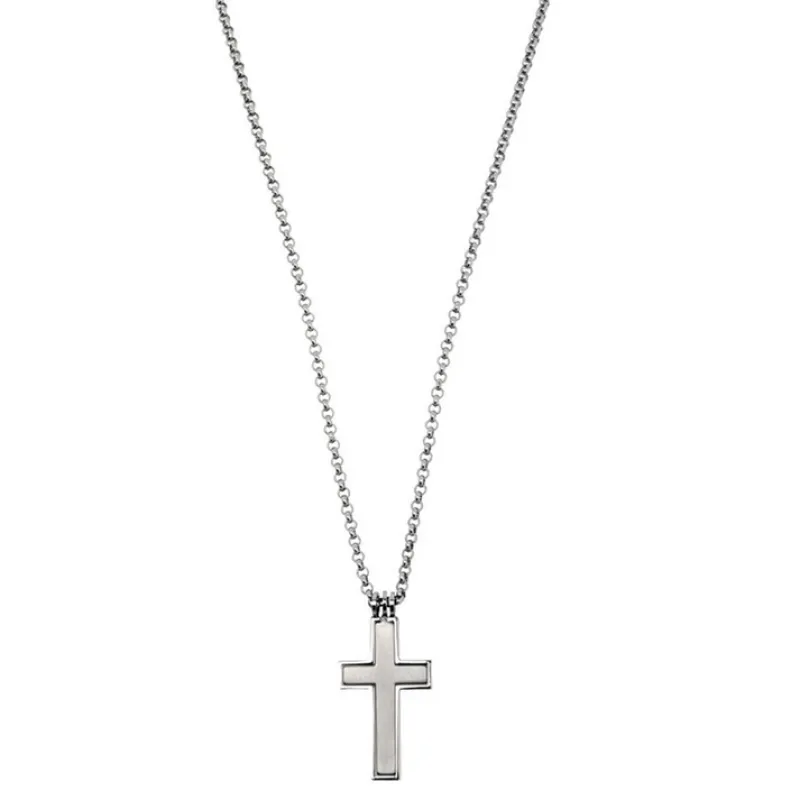 Halsband, kors, stål – 9666>By Billgren Best