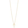 Halsband, litet kors, stål/guld – 9123>By Billgren New