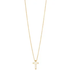 Halsband, litet kors, stål/guld – 9123>By Billgren New