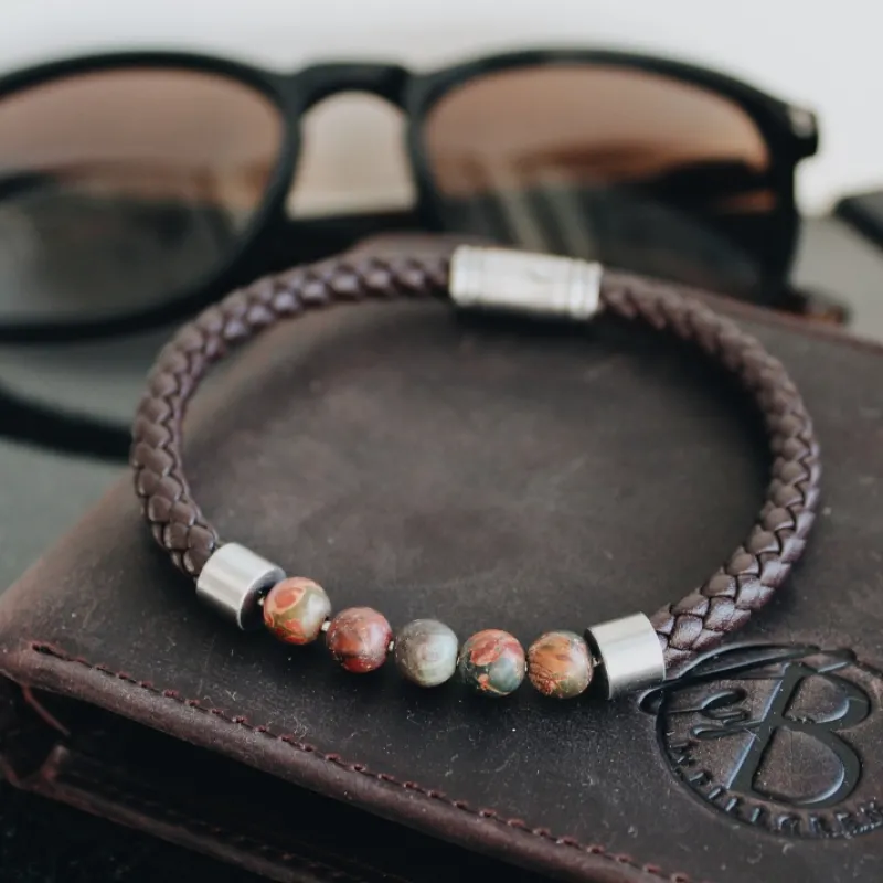 By Billgren Läder, dubbel, brun/grå – 8216>Armband Best