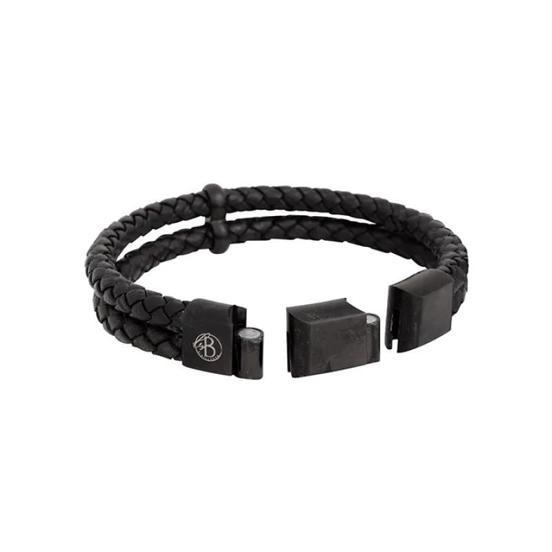 By Billgren Läder Dubbel Svart – 8217>Armband Best