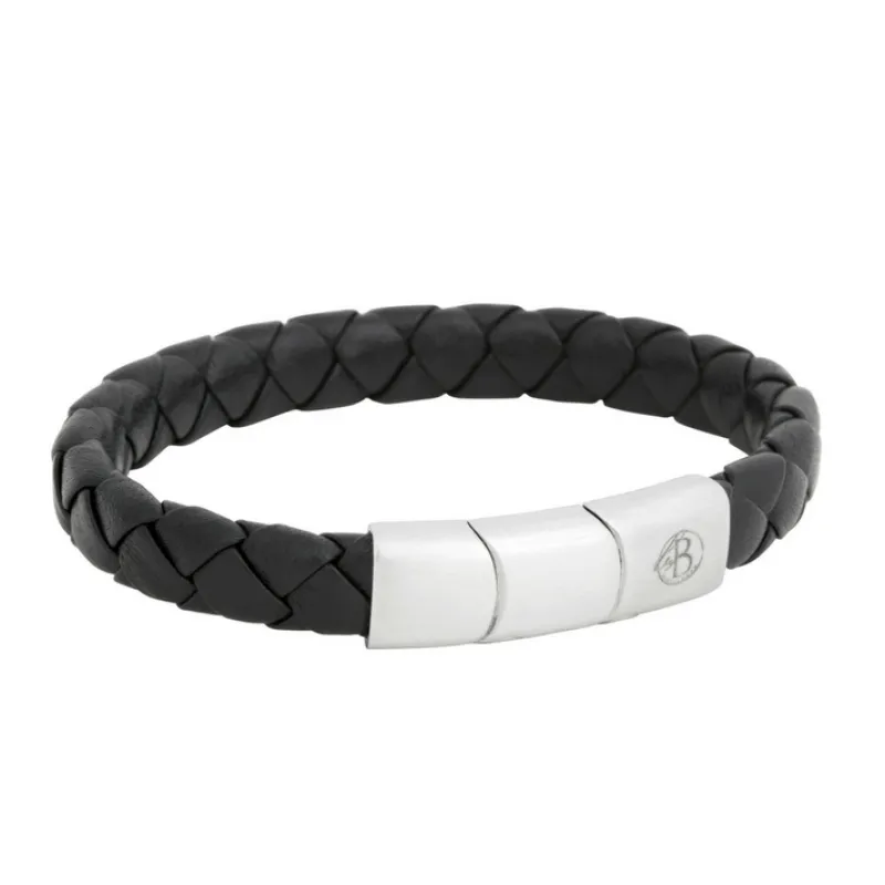 By Billgren Läder Flätat Svart – 8145>Armband Clearance