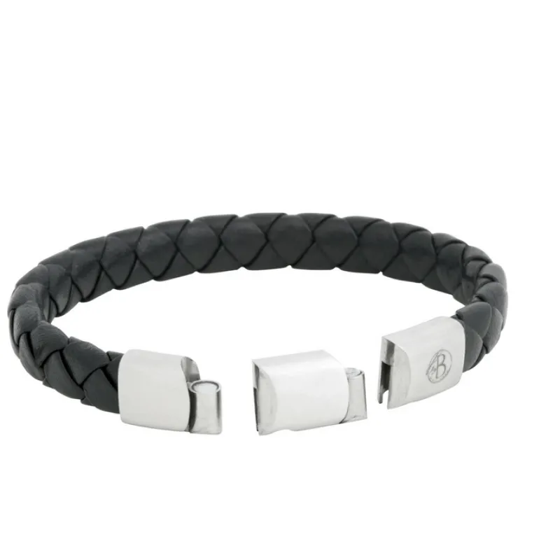 By Billgren Läder Flätat Svart – 8145>Armband Clearance