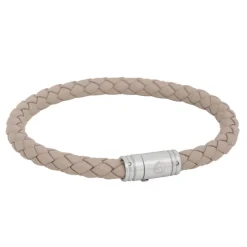 By Billgren Läder, Flätat med lås i stål, natur – 8130>Armband Online