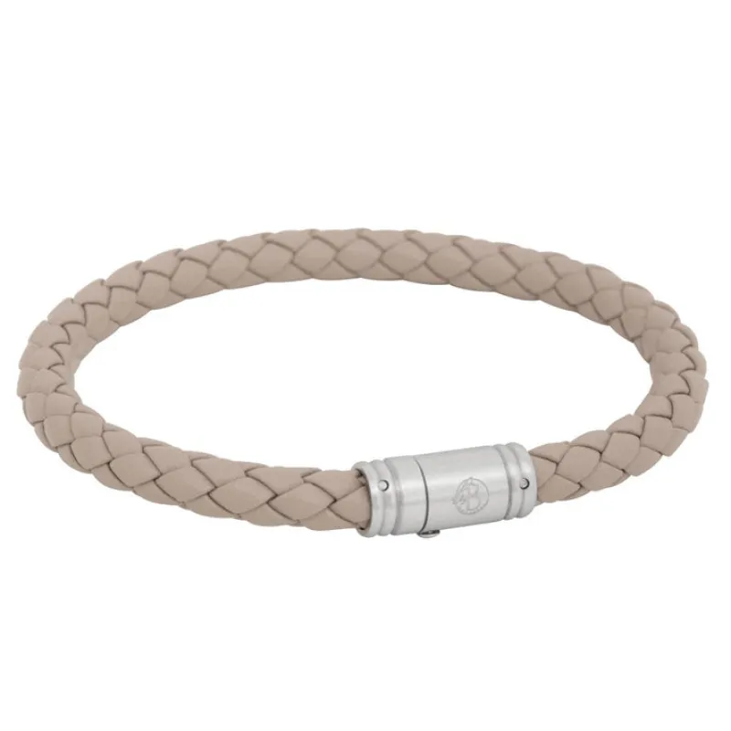 By Billgren Läder, Flätat med lås i stål, natur – 8130>Armband Online