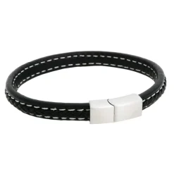 By Billgren Läder, lås svart/stål – 8119>Armband Sale