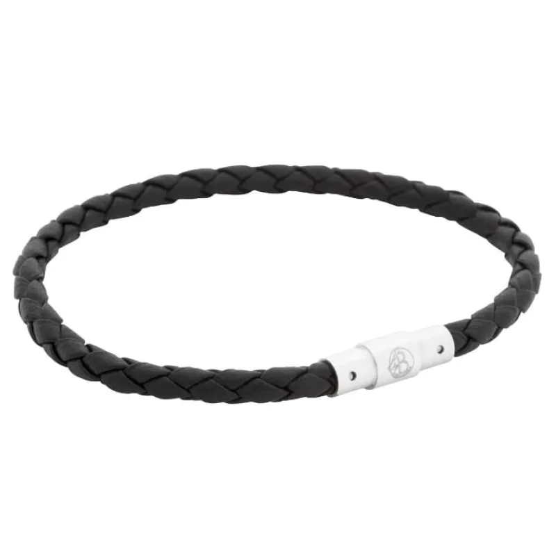 By Billgren Läder Tunt/Flätat Svart – 8200>Armband Outlet