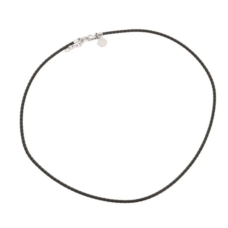 Läderhalsband, Flätat, Svart – 9171>By Billgren Online