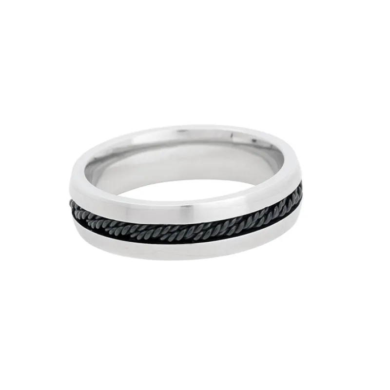 Ring, svart kedja, stål – 5613>By Billgren Discount