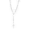 Stålhalsband, kors, beads – 9140>By Billgren Online