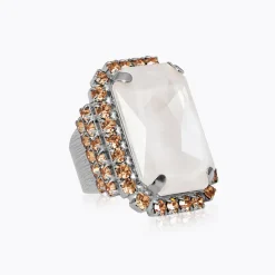 Alexa Ring / Electric White Combo (Rhodium)>Caroline Svedbom Outlet
