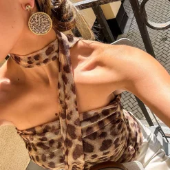 Alexandra Crystal Rocks Örhängen / Leopard (Guld)>Caroline Svedbom