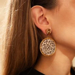 Alexandra Crystal Rocks Örhängen / Leopard (Guld)><noscript><img width=