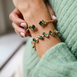 Caroline Svedbom Alisia Armband / Green Combo (Rhodium)>Caroline Svedbom Armband Hot