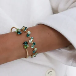 Caroline Svedbom Alisia Armband / Green Combo (Rhodium)><noscript><img width=