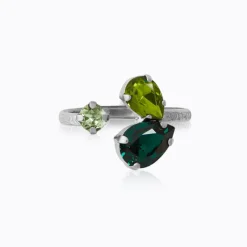 Alisia Ring / Green Combo (Rhodium)>Caroline Svedbom Online