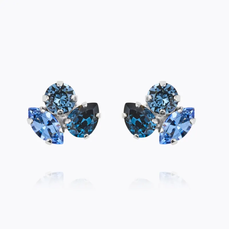 Ana örhängen, Denimblue Combo – Rhodium>Caroline Svedbom New