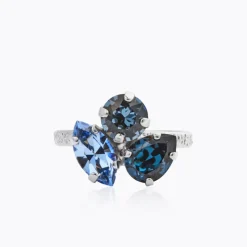 Ana Ring, Denimblue Combo – Rhodium>Caroline Svedbom Clearance