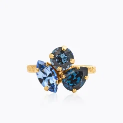 Ana Ring, Denimblue Combo – Guld>Caroline Svedbom Discount