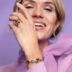 Angelina Ring Rhodium / Rainbow Combo>Caroline Svedbom New