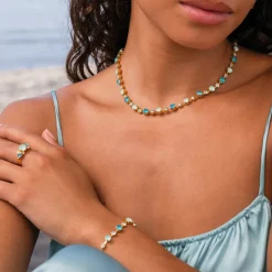 Caroline Svedbom Calanthe Armband / Laguna Combo (Guld)>Caroline Svedbom Armband Discount