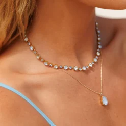 Caroline Svedbom Calanthe Halsband/ Sky Combo (Guld)>Caroline Svedbom Halsband Sale