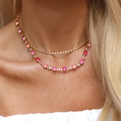Calanthe Halsband/ Coral Combo (Guld)><noscript><img width=