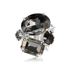 Carolina Ring / Black Diamond Combo (Rhodium)>Caroline Svedbom Sale