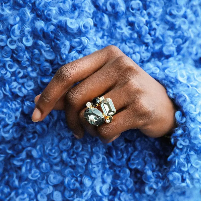 Carolina Ring / Black Diamond Combo (Rhodium)>Caroline Svedbom Sale