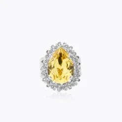 Classic Gemma Ring, ReCreated™ Dark Jonquil – Rhodium>Caroline Svedbom Sale