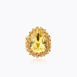 Classic Gemma Ring, ReCreated™ Dark Jonquil – Guld>Caroline Svedbom Online