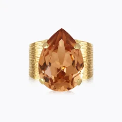 Classic Drop Ring / Light Colorado Topaz (Guld)>Caroline Svedbom Sale