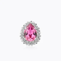 Classic Gemma Ring, Dark Rose – Rhodium>Caroline Svedbom Online