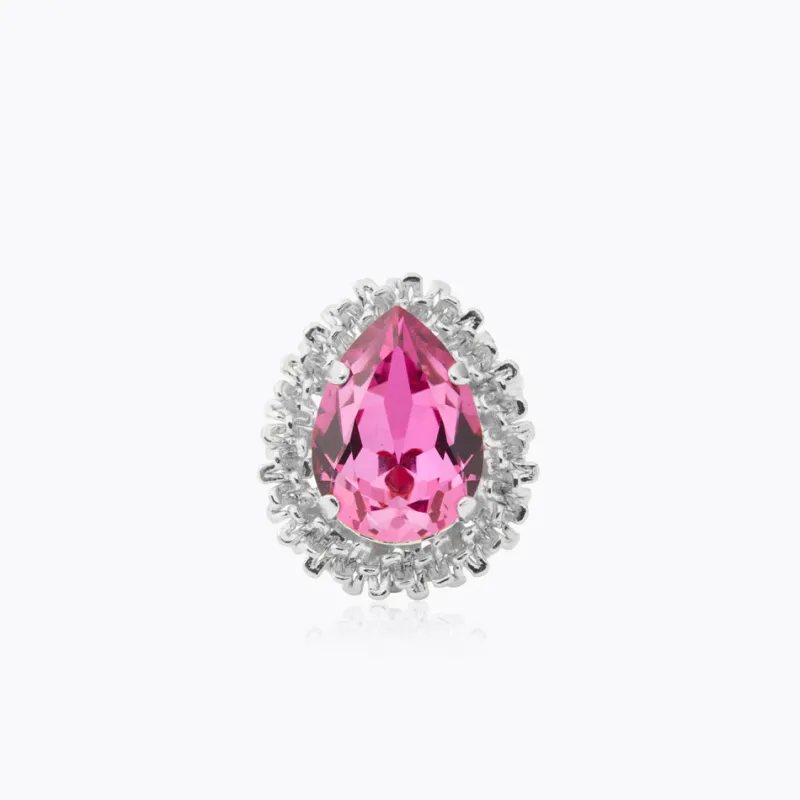 Classic Gemma Ring, Dark Rose – Rhodium>Caroline Svedbom Online