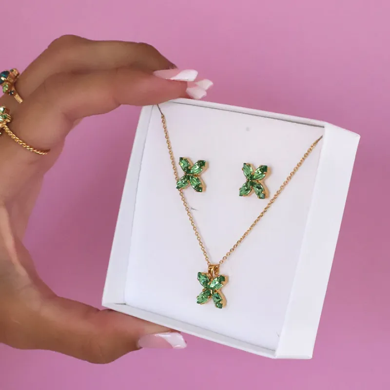 Crystal Star Halsband / Peridot (Rhodium)>Caroline Svedbom Best